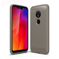 Capa Motorola Moto G7 Play TPU Fibra de Carbono Cinza
