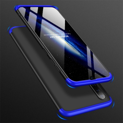 Capa Samsung A50 Cobertura Completa das Bordas Preto-Azul