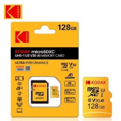 Cartão de Memória Micro SD KODAK Classe 10 A1 - 128GB Cartão de Memória Micro SD KODAK Classe 10 A1 - 128GB
