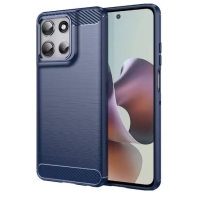 Capa Motorola Moto G06 - TPU Fibra de Carbono Azul
