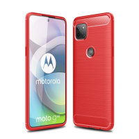 Capa Motorola Moto G 5G TPU Fibra de Carbono Vermelho