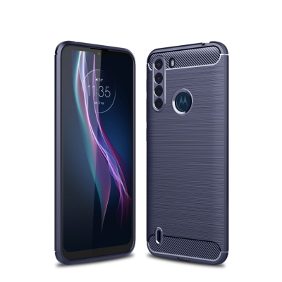 Capinha Motorola One Fusion - TPU Escovado Azul