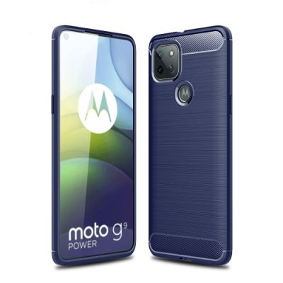 Capa Motorola Moto G9 Power TPU Fibra de Carbono Azul