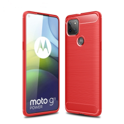 Capa Motorola Moto G9 Power TPU Fibra de Carbono Vermelho