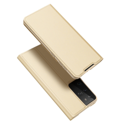 Capa Samsung Galaxy S21 Ultra de Couro Skin Pro Series Dourado