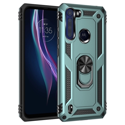 Capinha Motorola One Fusion - Anel de Suporte Verde