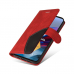 Capa Carteira para Motorola G100 Couro Dual Color Vermelho