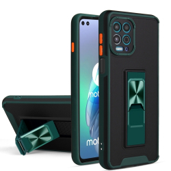 Capinha de Celular Motorola Moto G100 com Suporte Verde Escuro