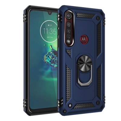 Capinha Celular com Anel de Suporte para Motorola Moto G8 Plus Azul