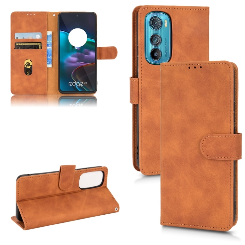 Capa Motorola Edge 30 - Flip Marrom ️