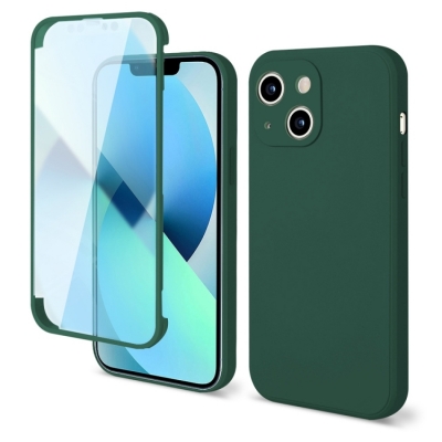 Capa Iphone 14 Silicone 360 Graus Verde