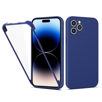 Capa Iphone 14 PRO Silicone 360 Graus Azul