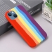 Capa Iphone 14 Silicone Arco-Iris Colorido