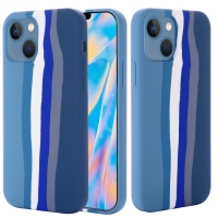 Capa Iphone 14 PLUS - TPU Arco Iris Azul