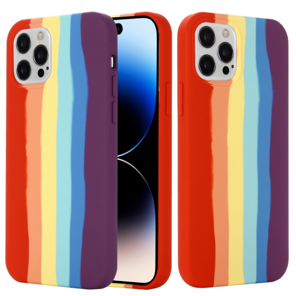 Capa iPhone 14 Pro Max transparente logo multicolorido