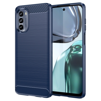 Capa Celular Moto G62 TPU Fibra de Carbono Azul
