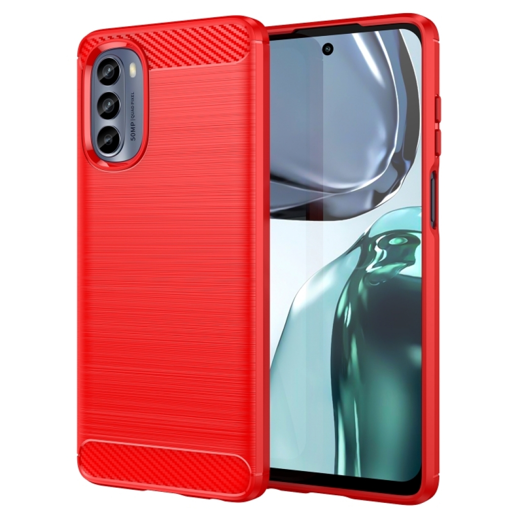 Capa Moto G62 TPU Fibra de Carbono Vermelho ️