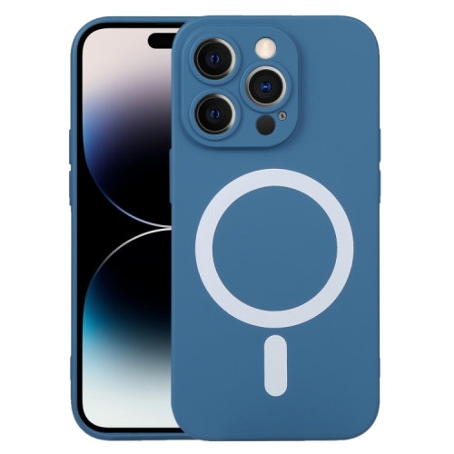 Capa Iphone 14 PRO MAX Silicone MagSafe Azul ✔️