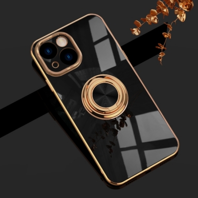 Capa Iphone 14 Espelhado com Anel de Suporte Preto