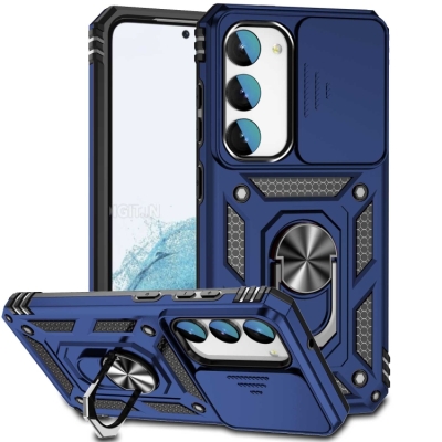 Capa Galaxy S23 - Protetor de Câmera e Suporte Azul