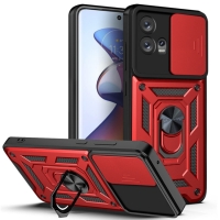 Capa Motorola Edge 30 Fusion - Protetor de Câmera e Suporte Vermelho