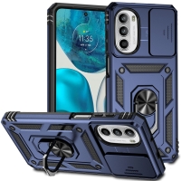 Capa Motorola Moto G82 - Protetor de Câmera e Suporte Azul