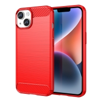 Capa iPhone 15 - TPU Escovado Vermelho