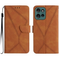 Capa Moto G75 - Flip Carteira Marrom