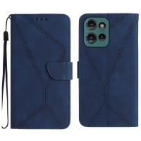 Capa Moto G75 - Flip Carteira Azul