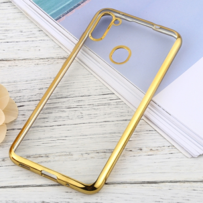 Capinha Celular para Samsung A11 TPU Transparente Dourado