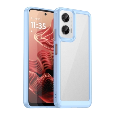 Capa Moto G35 - TPU e Acrílico Azul