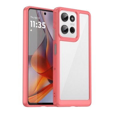 Capinha Celular Moto G75 - TPU e Acrílico Vermelho