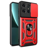 Capa Motorola Edge 50 PRO - Protetor de Câmera e Suporte Vermelho