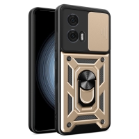 Capinha Motorola Edge 50 Fusion - Protetor de Câmera e Suporte Dourado