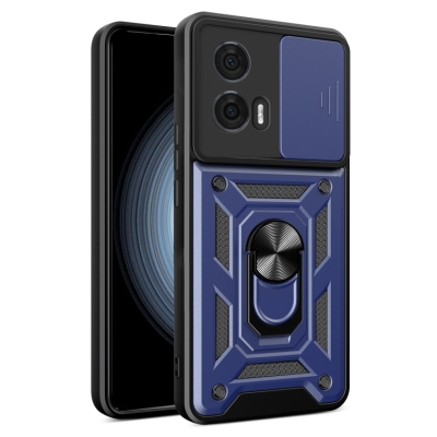 Capinha Motorola Edge 50 Fusion - Protetor de Câmera e Suporte Azul