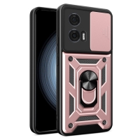 Capinha Motorola Edge 50 Fusion - Protetor de Câmera e Suporte Rosê