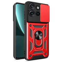 Capa Motorola Edge 50 NEO - Protetor de Câmera e Suporte Vermelho