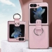 Capa Galaxy Z Flip5 - Flip Couro e Anel Rosa