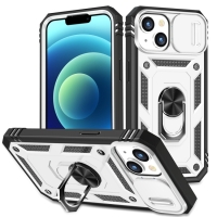 Capa iPhone 15 - Protetor de Câmera e Suporte Branco