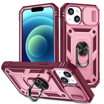 Capa iPhone 15 - Protetor de Câmera e Suporte Rosê