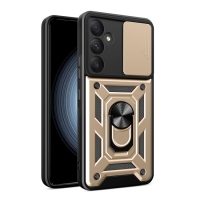 Capa Galaxy A35 - Protetor de Câmera e Suporte Dourado
