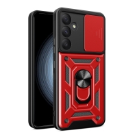 Capa Samsung A55 5G - Protetor de Câmera e Suporte Vermelho
