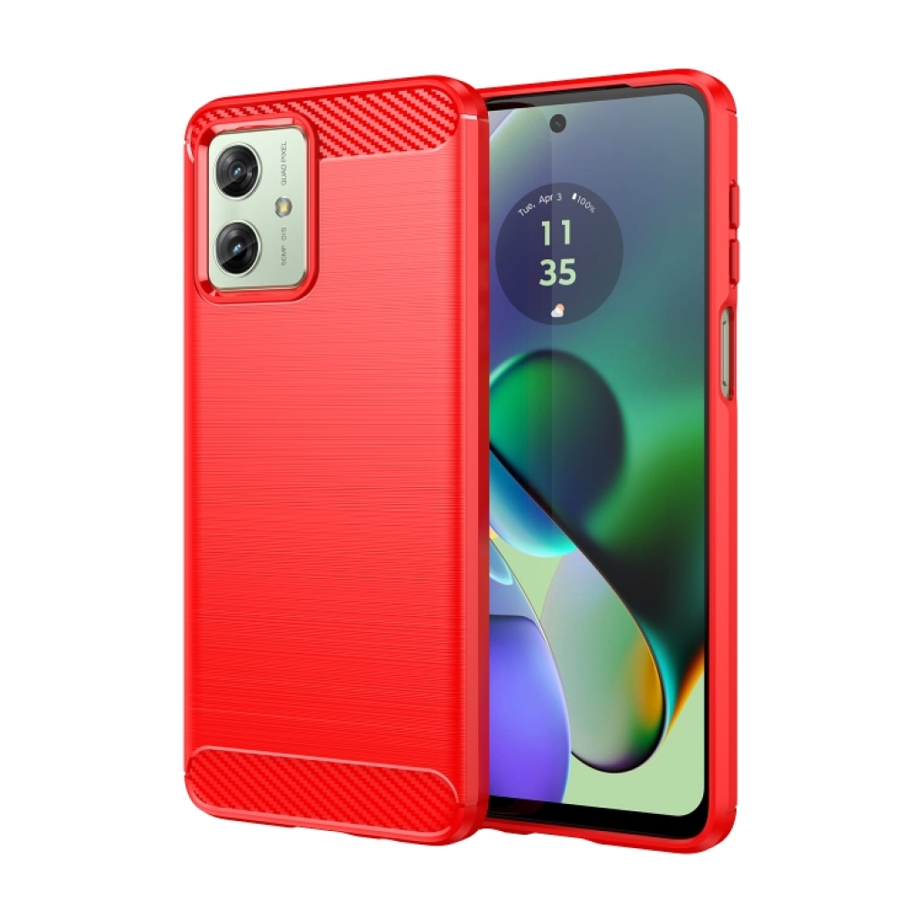 Capa Moto G54 - TPU Escovado Vermelho ️