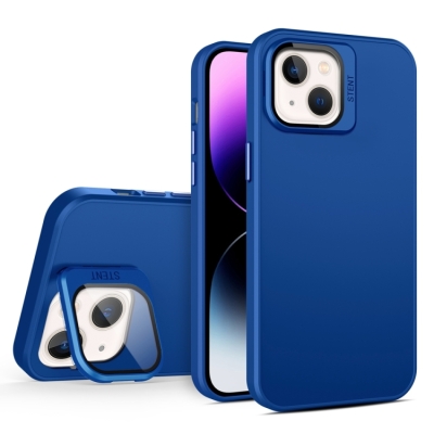 Capa iPhone 15 - Skin Feel Protetor Câmera Azul