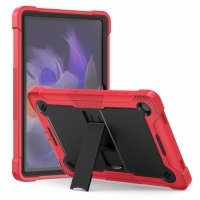 Capa Galaxy Tab A9 - Silicone Antichoque Preto-Vermelho