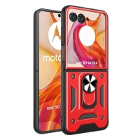 Capa com Anel Magnético para Motorola Razr 50 ULTRA - Vermelho