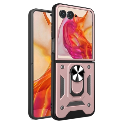 Capinha Motorola Razr 50 - Anel de Suporte Rosê