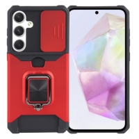 Capa Galaxy A35 - Protetor de Câmera e Porta Cartão Vermelho