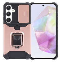 Capa Galaxy A35 - Protetor de Câmera e Porta Cartão Rosê