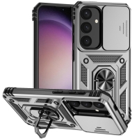 Capa Galaxy S24+ Plus - Protetor de Câmera e Suporte Prata